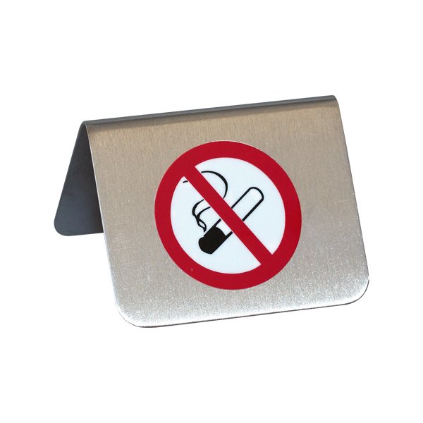 Tischwinkel Metall mit Symbol Rauchverbot