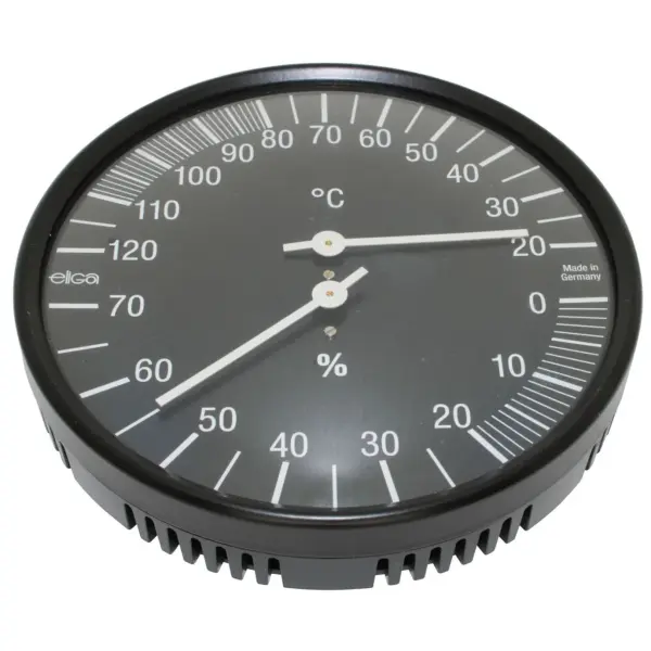 Klimamesser schwarz  (Thermo- und Hygrometer 135 mm)