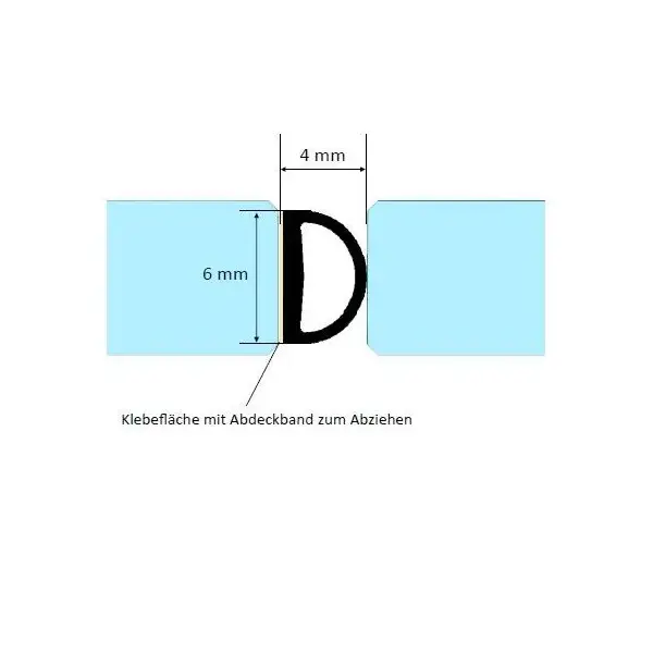 Glas-an-Glas-Stoßdichtung schwarz für Sauna