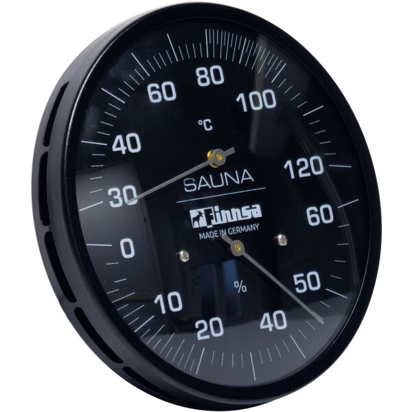 Sauna-Hygrotherm Ø 13 cm - schwarz