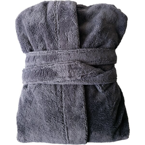 Bademantel mit Kapuze, anthrazit, L/XL