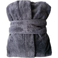 Bademantel mit Kapuze, anthrazit, L/XL