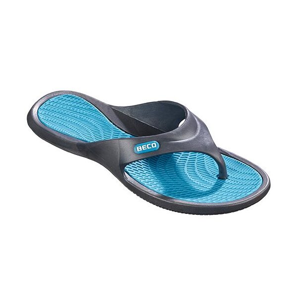 Damen V-Strap Slipper, türkis/blau, Größe 39