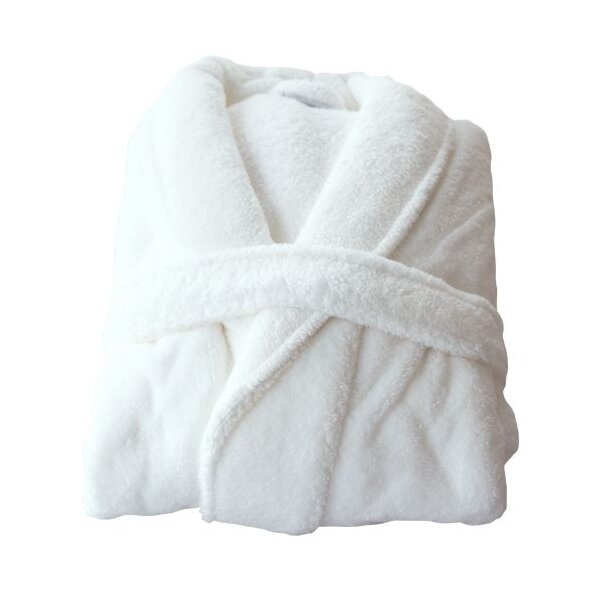 Bademantel Teddy-Plüsch weiß, XXL