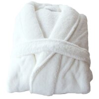 Bademantel Teddy-Plüsch weiß, XXL