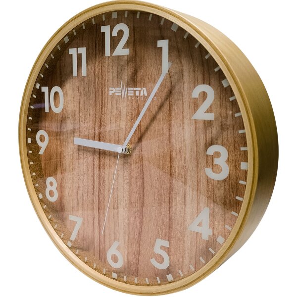 Funk-Wanduhr Ø 30 cm, Holz