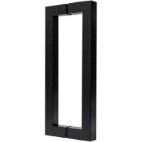 Eckiger Bügelgriff, Eiche, schwarz LA 300 mm