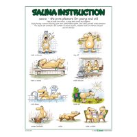 Humorvolle Sauna Badeanleitung DIN A3 englisch