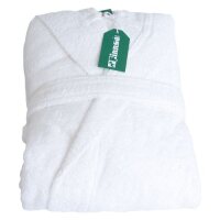 Frottee-Bademantel mit Kapuze, weiß, S/M