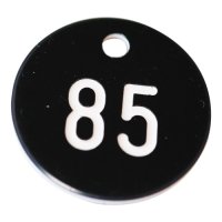 Kunststoff Ronde schwarz, Nummerierung weiß