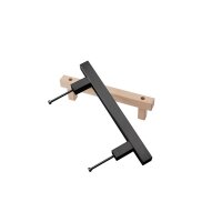 Türgriff-Set Edelstahl und Buche, quadratisch, schwarz