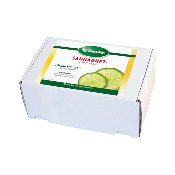 Sauna-Duftbox 15 ml Miniaturflasche 24x15 ml sortenrein Grüne Limone